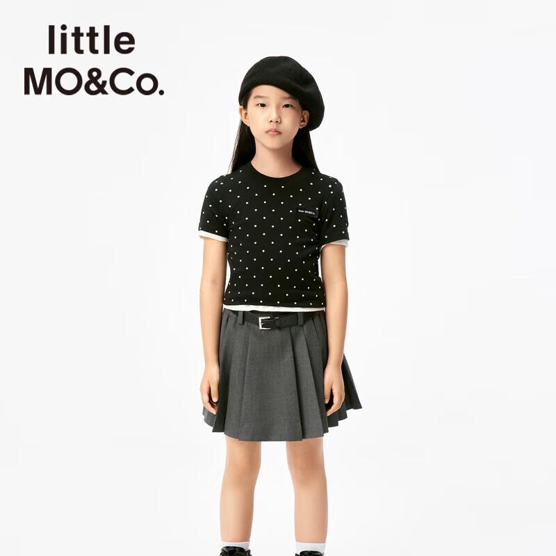 Little MO&Co. Girls  Polka Dot Elastic Short Sleeve T-Shirt KBE1TEE026 165