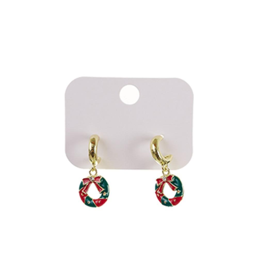 2 Pcs Christmas Tree Xmas Dangle Eardrop Christmas Elk Santa Claus Earrings  Gifts