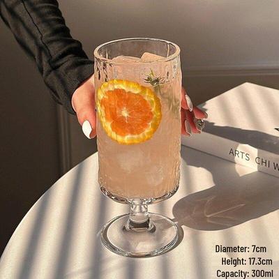 Textured Stemmed Glass for Juice & Cocktails