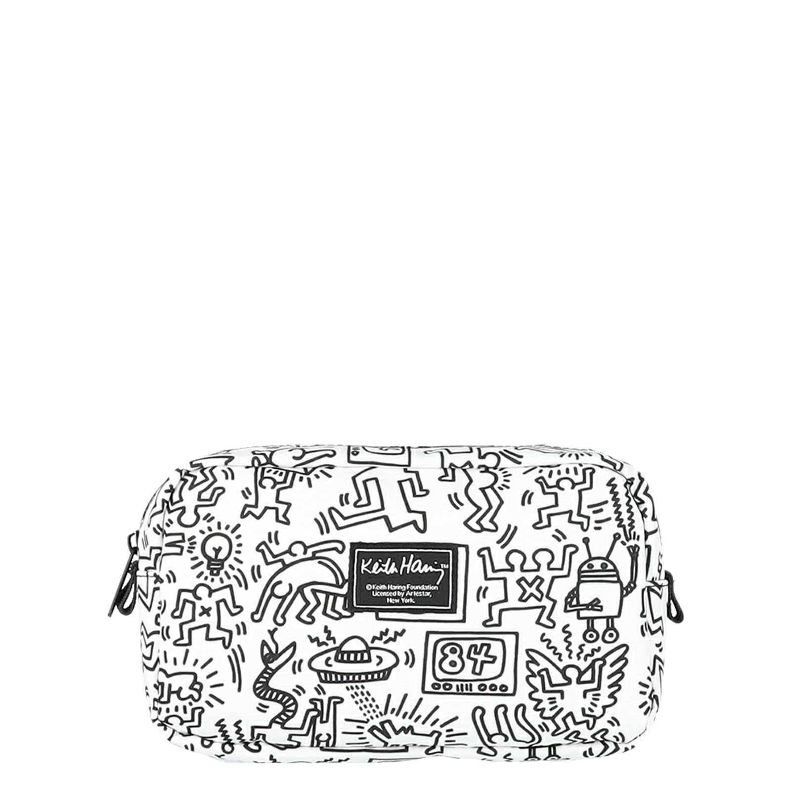 

Keith Haring Travel Pouch, Cosmetic Pouch, Makeup Pouch, Gadget Pouch, Unisex, All-Over Print, Water-Repellent, Small, Round, Lightweight,