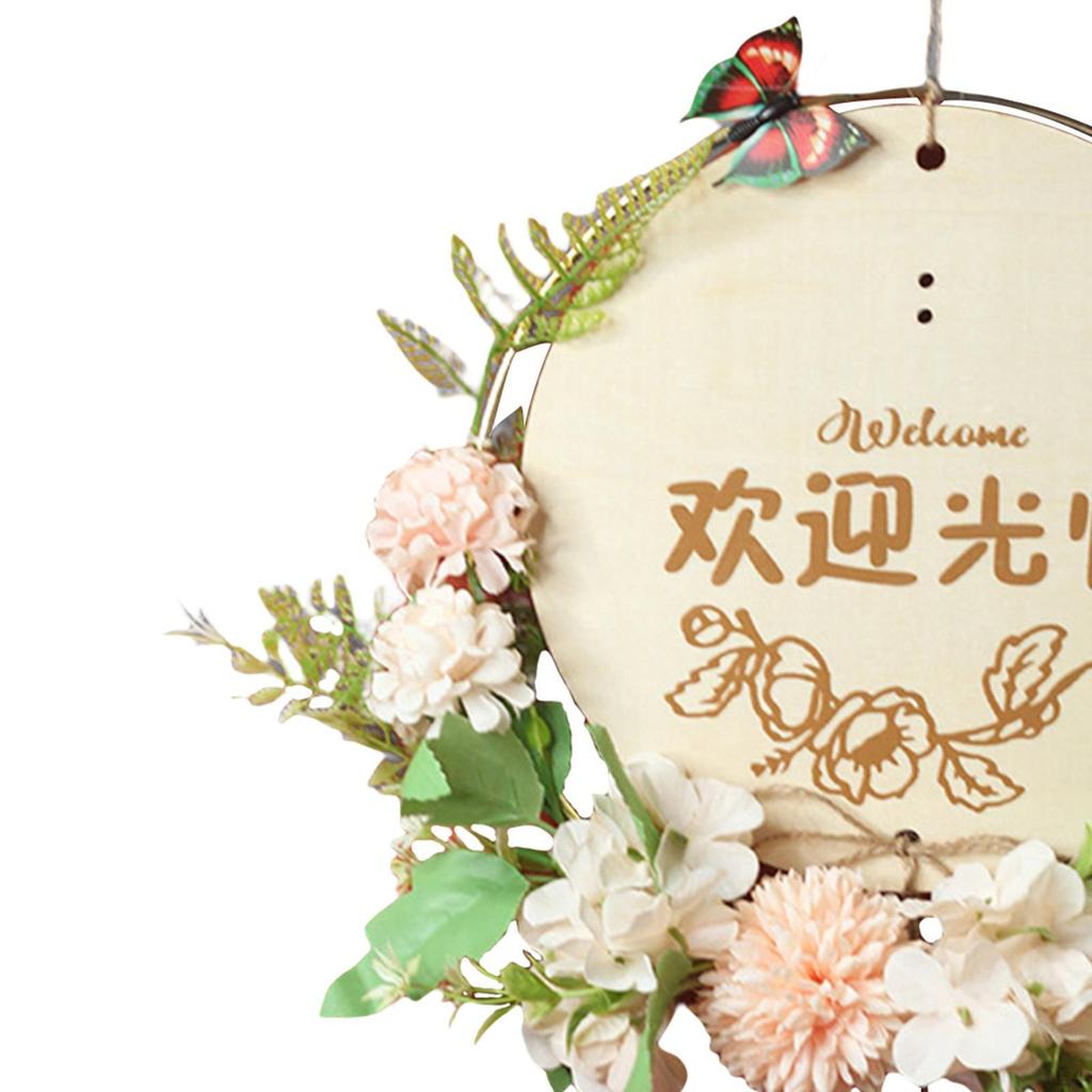 Elegant Floral Welcome Wreath for Spring Weddings and Home Decor