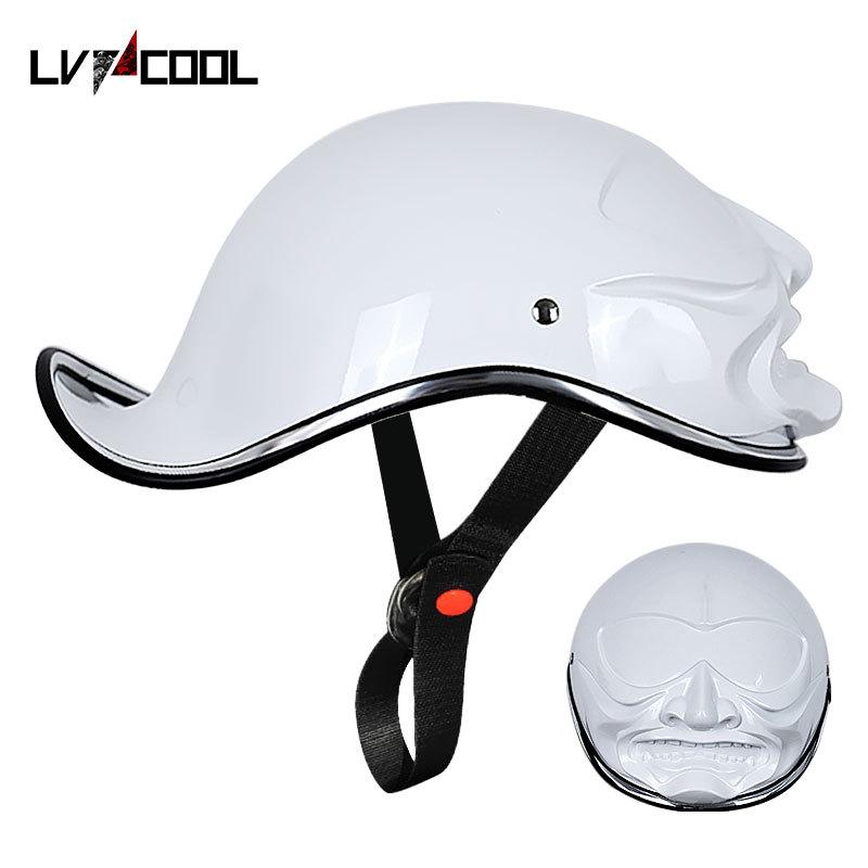 Motorcycle Portable Helmet Harley Ladle Helmet Warrior Mask Half Helmet Retro Motorcycle Electric Men's And Women's Hat Brims