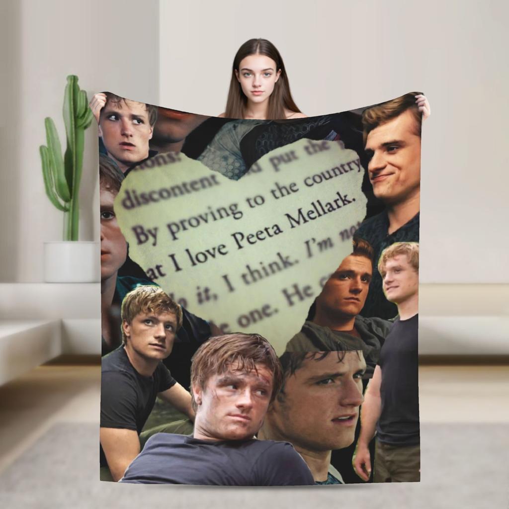 Hunger Games Peeta Mellark Blanket Cover Flannel Josh Hutcherson Lightweight Thin Throw Blanket for Sofa Couch Quilt Portable