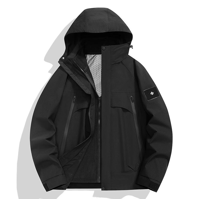 

Мужская новая зимняя куртка для улицы, съемный капюшон, ветрозащитная, водонепроницаемая, утепленная одежда 4XL чёрный