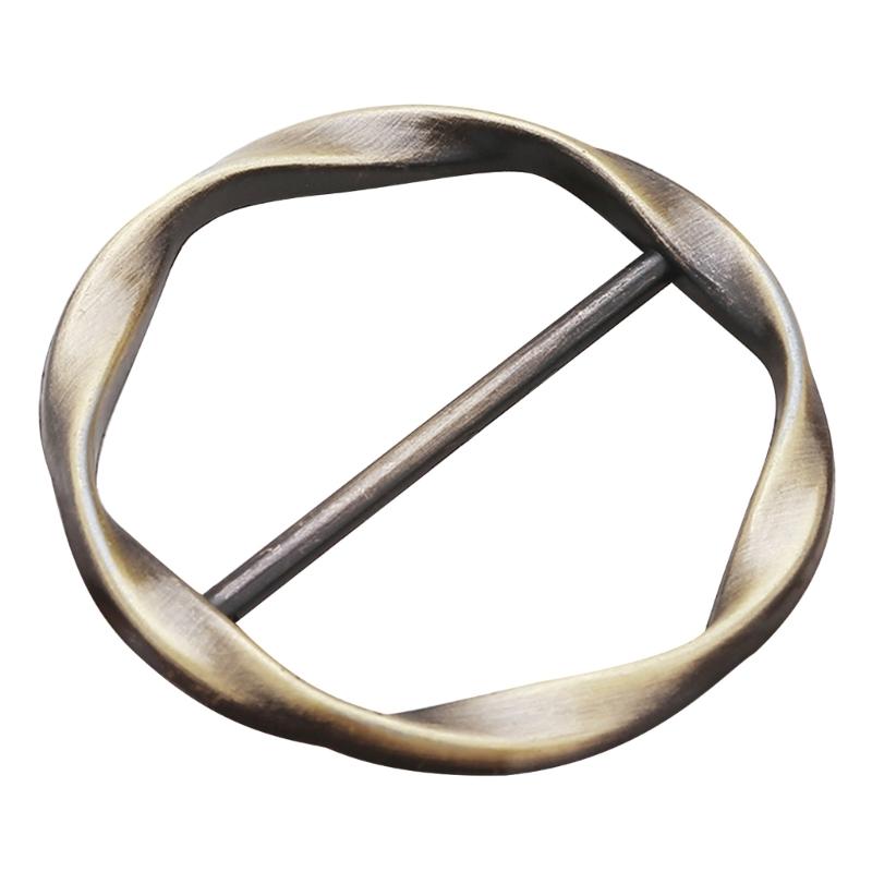 Silk Scarf Ring Clip T-Shirt Tie Wrap Holder Brooch Women Scarves Clasp Waist Buckle Fashion Metal Ring for Shirt Clothing Decor