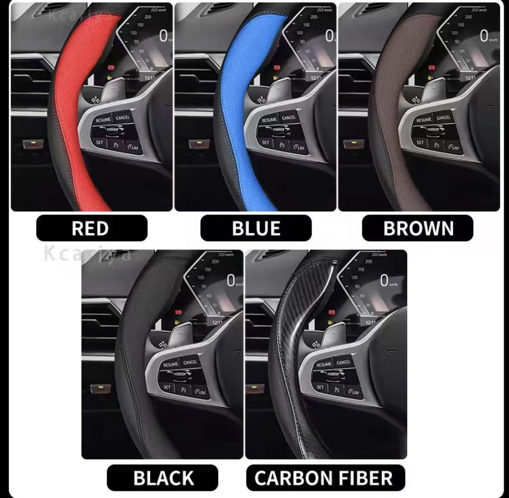 RTJF7 BMW M M2 M3 X1 X3 X4 X5 X7 E39 E46 E60 E70 E87 E90 F10 F15 F20 F25 F30 G05 G20 G30 Car Carbon Fiber Leather Steering Wheel Cover