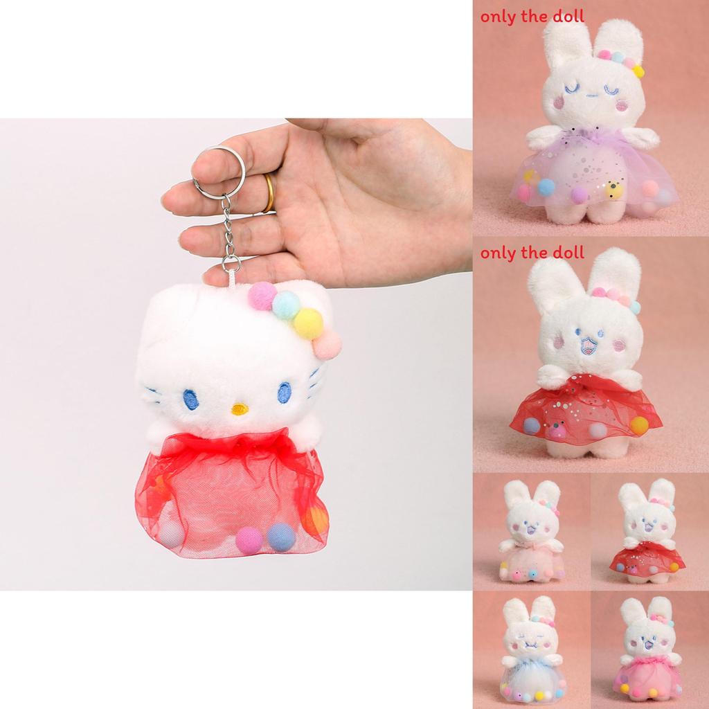 Plush Cat Keychain With Yarn Skirt Decoration For Gift And Decoration
