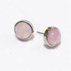 1pair Natural Stone Earrings Healing Crystal Quartzs Round Beads Steel Stud Fashion Ear Jewelry for Women Jewelry Gifts