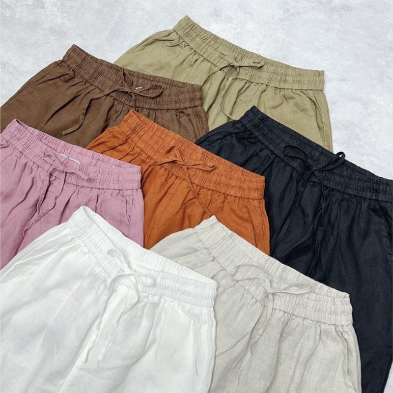 Johnature Straight Leg Elastic Waistband Summer Trousers Summer Thin Comfortable Loose Versatile Casual Women Pants