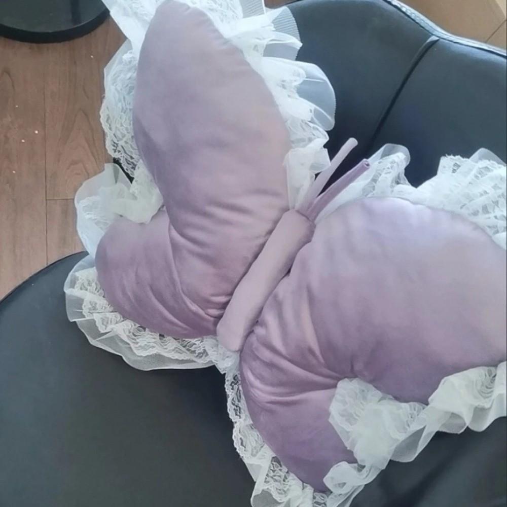 Girl Gift Soft Butterfly Pillow Lace Edge Modern Minimalist Bow Cushion Comfortable Breathable Ultra Soft Princess Pillow Sofa