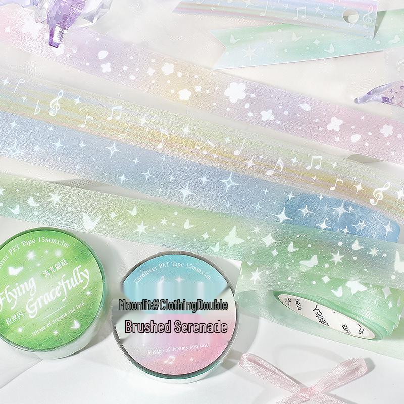Xin's Dreamy Romance Glitter PET Tape: Gradient Journal Decor