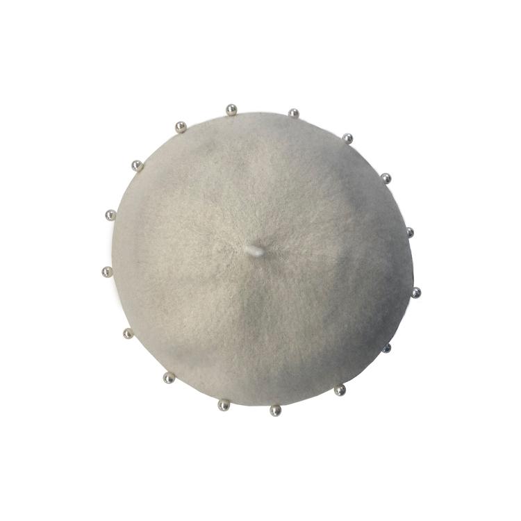 J.JANE Pearl Line Wool Beret (Ivory)