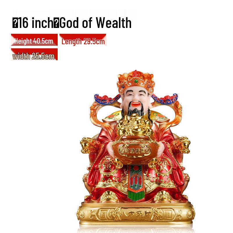 2025 Wen Cai Shen Statue: Copper-Colored for Inviting Wealth, Ideal for Home or Living Room Worship.