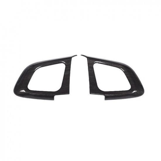 For Range Rover Evoque 2012- Wood Grain Steering Wheel Button Cover Trim 2pc