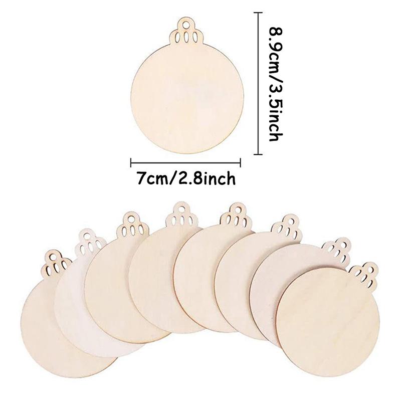 1/10pcs Double-Sided Christmas Ornaments Home Decor Blank DIY Pedants Santa Claus Snowman Xmas Tree Hanging Party Supply