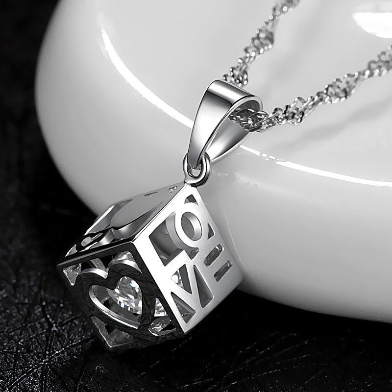 S925 Sterling Silver Love Necklace: Minimalist Heart-Shaped Pendant on Japanese Korean Clavicle Chain