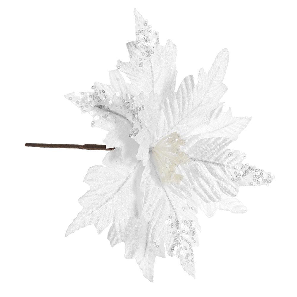 Beautiful Handmade Fake Flower DIY Christmas Tree Flowers Poinsettia Glitter Ornament Artificial Decor Party Supplies