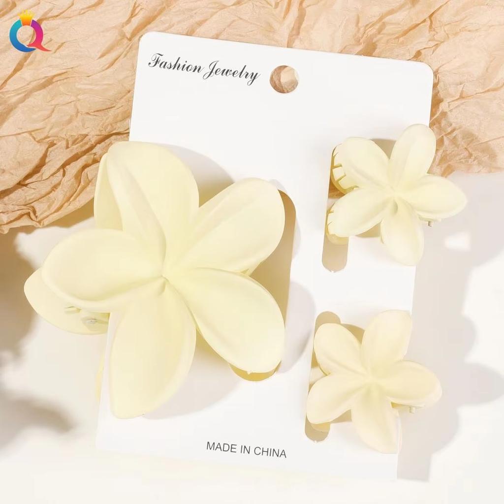 3 Pcs Hawaiian Hair Claw Clip for Women,Flower Marble Vein Hairpin Barrette Summer Vacation Beach Cute Fashion Hair Accessories