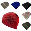 Casual Versatile Beanie Hat Warm Windproof Rhinestone Knitted Cap Shiny Stretchy Crimping Ski Caps for Men and Women