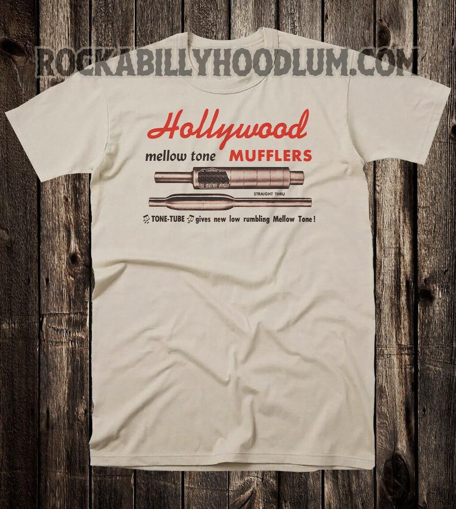 

Retro Hot Rod Tee T Shirt Drag Race Racing Mechanic Speed Shop Hollywood Muffler 2XL