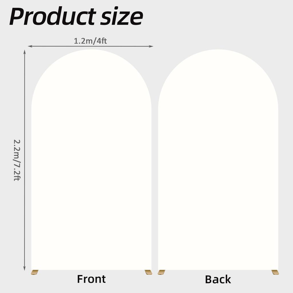 7.2FT 6FT Ivory Arch Backdrop Cover Set of 2, Double-Layer Wedding Arch Stand Cover Party Backdrop Curtains for Party Decoration