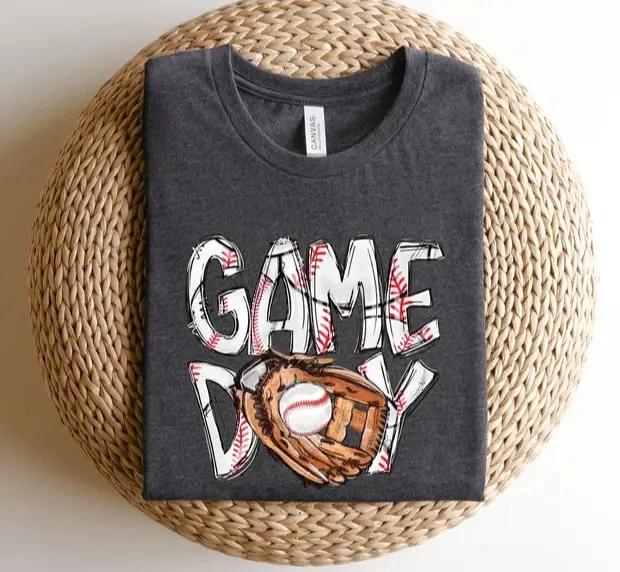 Baseball Game Day Shirt Women Baseball Mom Tee Game Day Baseball Shirt M