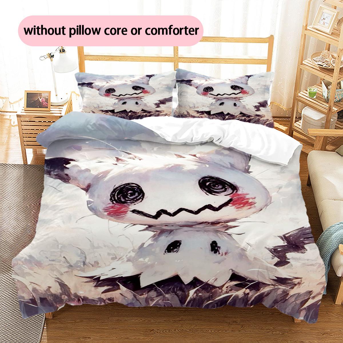 

Pokémon Pikachu Eevee Pattern Bedding Home Decoration Birthday Gift (1 * duvet cover + 2 * pillowcase, without core) 135x200cm