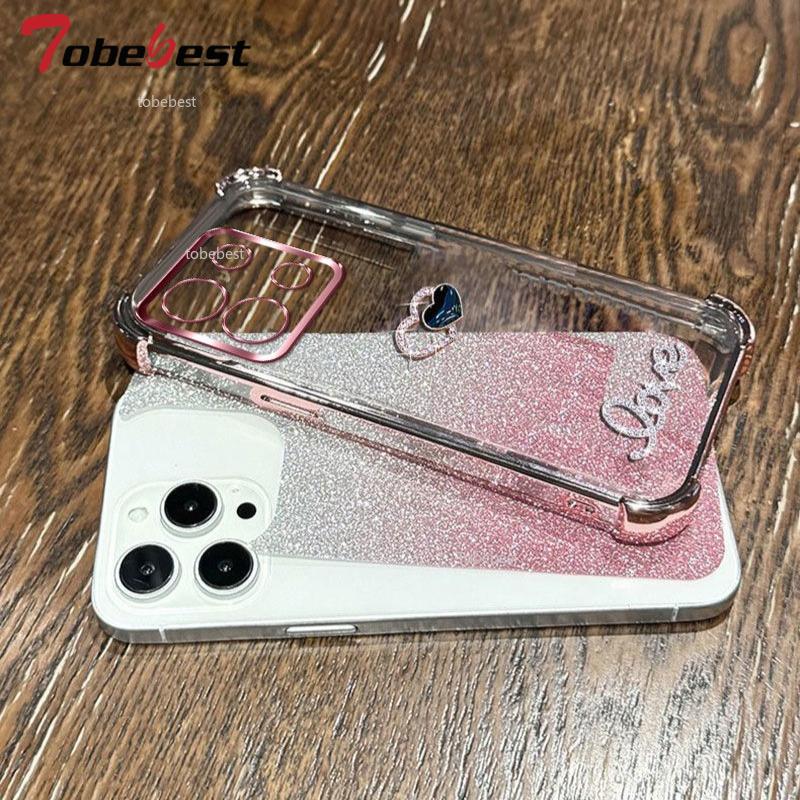 3D Love Shockproof Glitter Plating Bead Bracelet Case for Xiaomi POCO X6 X5 X3 NFC M3 F5 F4 F3 Pro Silicone Cover