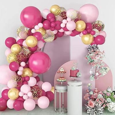 Rose Balloon Chain Set Garland Arch Balloon Metal Gold Balloon Birthday Wedding Party Decoration