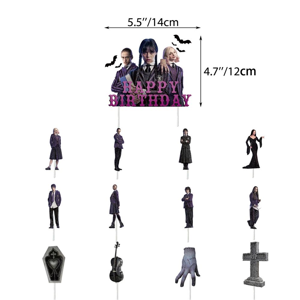 Le Decorazioni per la Festa di Compleanno di Mercoledì Addams includono Topper per Torta, Striscione con Palloncini