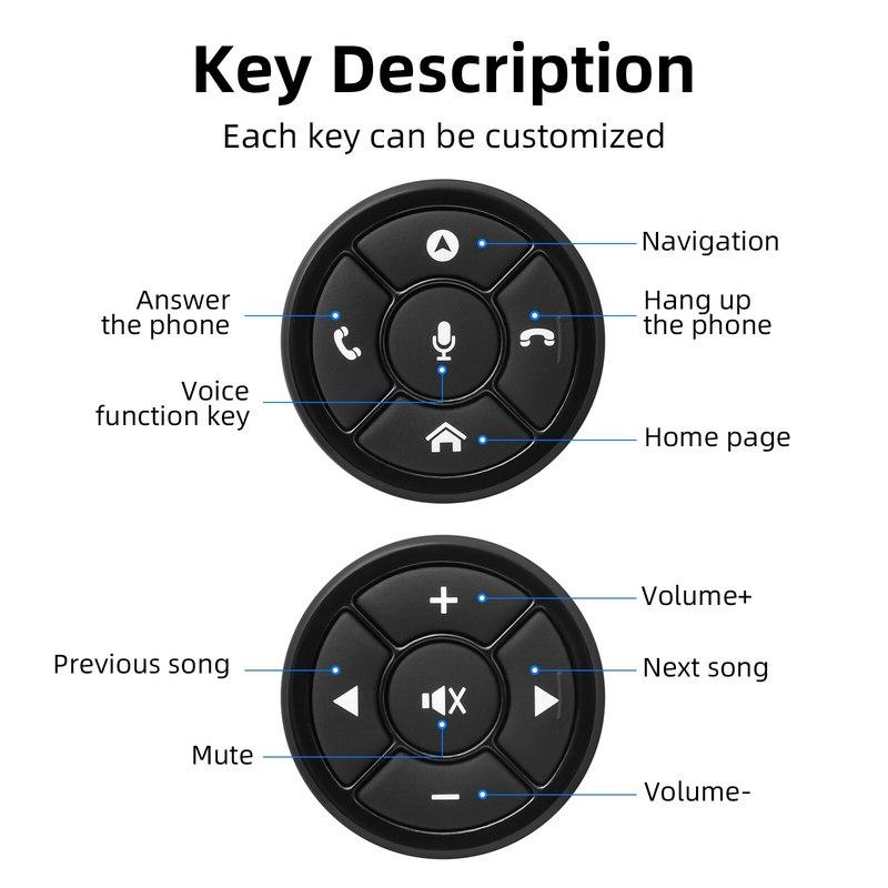 AD Wireless Car Steering Wheel Control Button 10 Key for Car Radio DVD GPS Multimedia Navigation Head Unit Remote Control Button