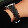 For TagHeuer Genuine Leather Solid Stainless Steel Fold Buckle Monaco Series Classic Blue Orange Line Cowhide 22mm Watch Strap