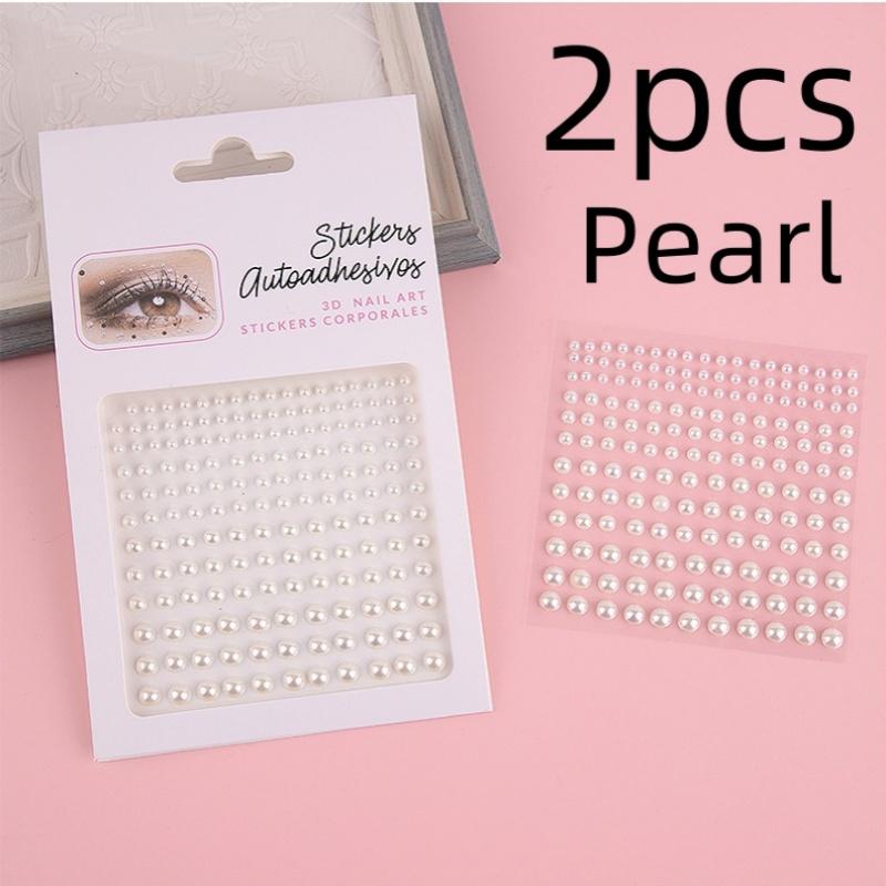 Makeup Diamond Stickers Colorful Sparkling 3D Jewelry Pearls Sticker Eye Face Gem Decor DIY Makeup Decoration for Music Festival