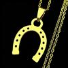 Collana Pendente Ferro di Cavallo Portafortuna Vintage per Donne Ragazze Acciaio Inossidabile Colore Oro Buona Fortuna Moda Cavallo Animale Gioiello Regalo