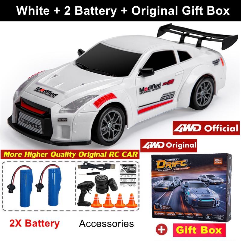 4WD RC Drift Car 20KM/H Remote Control High Speed RC Cars with LED Lights Extra Drifting Tires Vehicle Toy for Adults Boys Kids