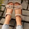 New 2025 Plus Size Casual Fishmouth Sandals Roman Style Sandals Women's Outer Wear Velcro Shoes