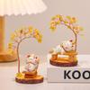 Lucky Cat Crystal Fortune Tree Ornament