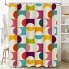 Colorful Geometric Shower Curtain Modern Bath Decor for Home Size Customizable