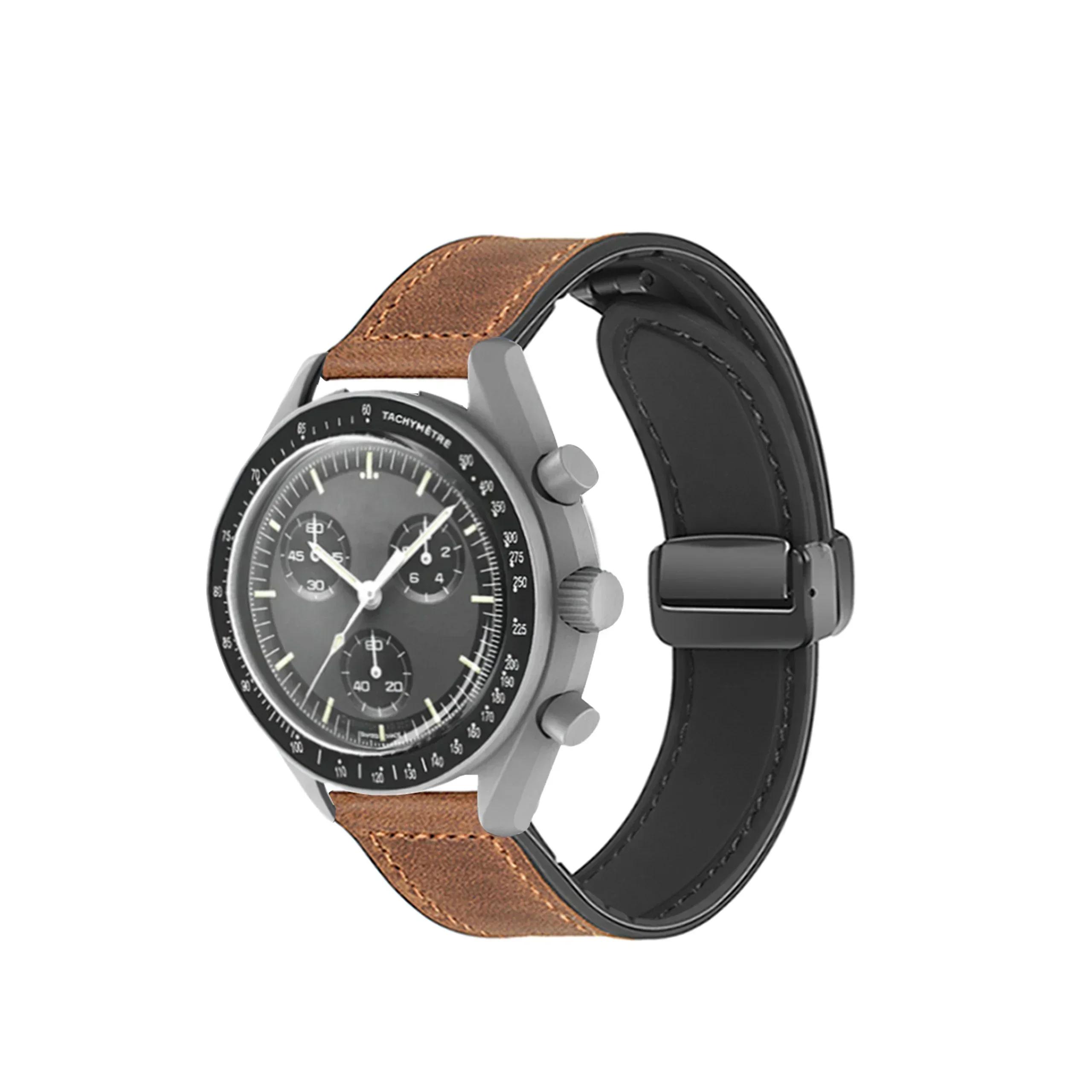 

Классический 20 мм силиконовый кожаный ремешок для часов Omega X Swatch Common MoonSwatch Saturn Moon Series Constellations для мужчин и женщин с быстрым снятием For MoonSwatch