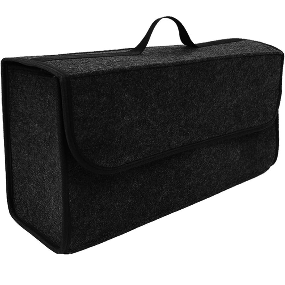 Car Trunk Organizer Bag Trunk Storage Box with Lid Soft Felt Non Slip Trunk Storage Organizers for SUV Auto Truck Van Grey