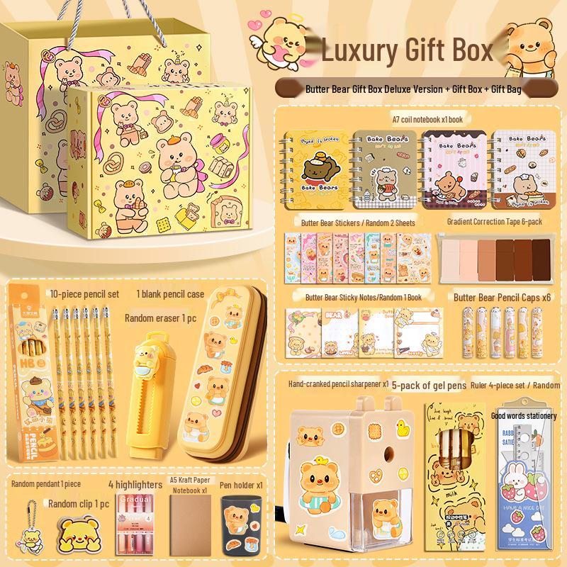 Butter Bear Stationery Set: Creative Back-to-School Gift for Kindergarten and Primary Students