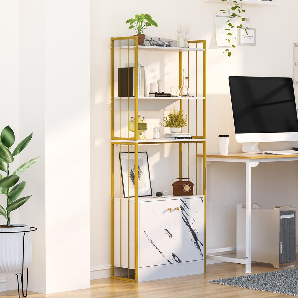 4-Tier Bookcases Furniture Bookshelf Stand Storage Display Organizer Storage Rack Shelf Cabinet Freestand Book Home Office