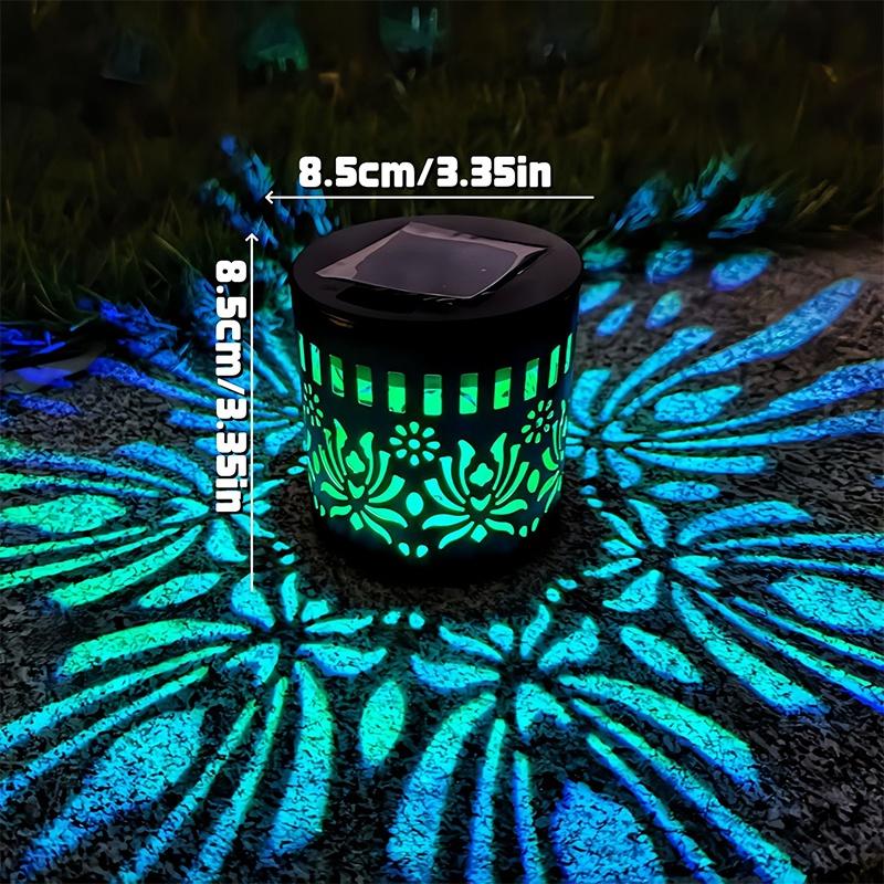 Solar Lights Outdoor Garden Fence Projector Lamp Patio Ambient Decor Decorative Solar Mandala Lights for Garden Patio Backyard