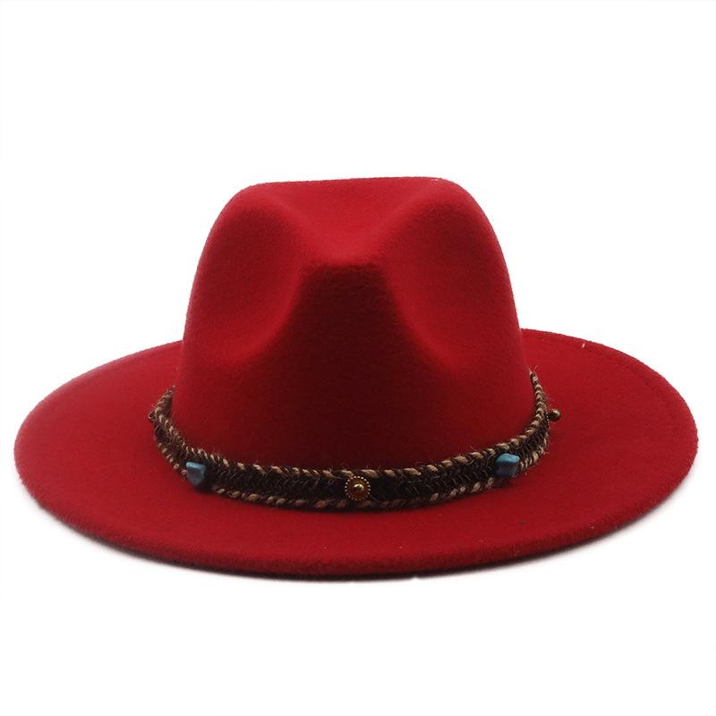 European and American High-quality Wide-brimmed Men's and Women's Fedoras, Fashionable Woolen Top Hats, and a Panama Jazz Felt Hat.
