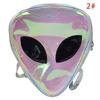 Triangle 3D Alien ET Head Face Designed Message Bag Shoulder Bag Laser Backpack