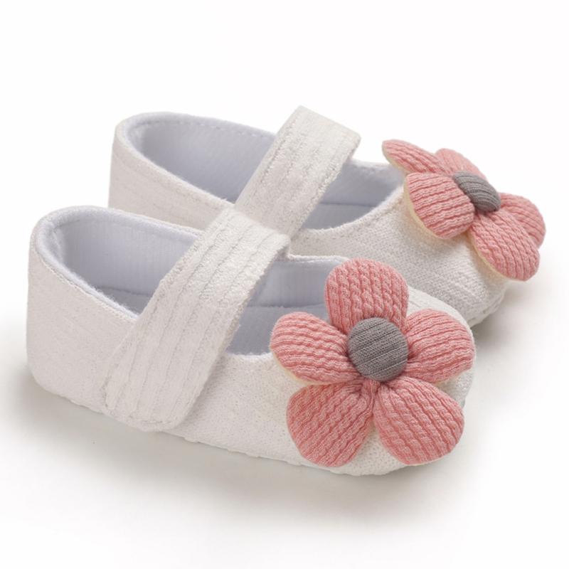 Cute Flower Soft Sole Non-Slip Prewalker Princess Shoes for Kids Baby Toddler Girls