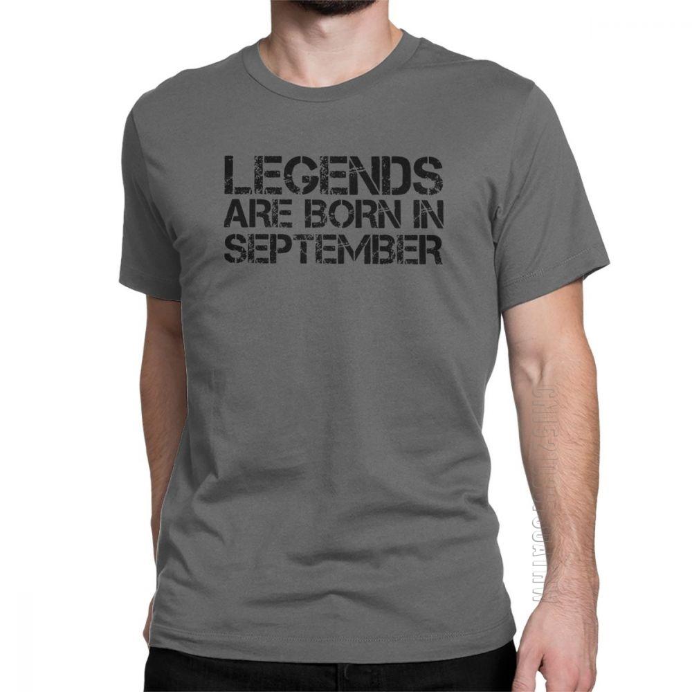 Legends Are Born In September Birthday T Shirts Anniversary Birth Tshirts Unisex Short Sleeves Plus Size Present Tee 100 Cotton