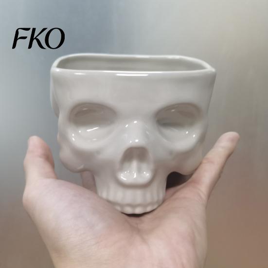 Bar Nut Holder Halloween Skull Candy Bowl Gothic Ceramic Portable Skeleton Head Style Home Decor Dining Table Ornament Party