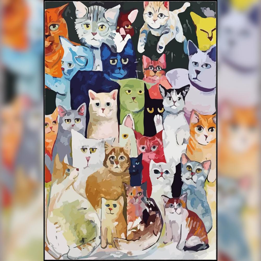 Dlouhý předsíňový koberec s barevným vzorem pro kočky, protiskluzový běhoun