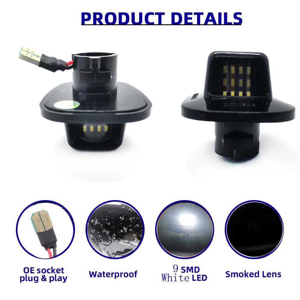 Pair of Black LED License Plate Lights for Chevrolet '88-'00 C1500 K1500 Silverado Tahoe